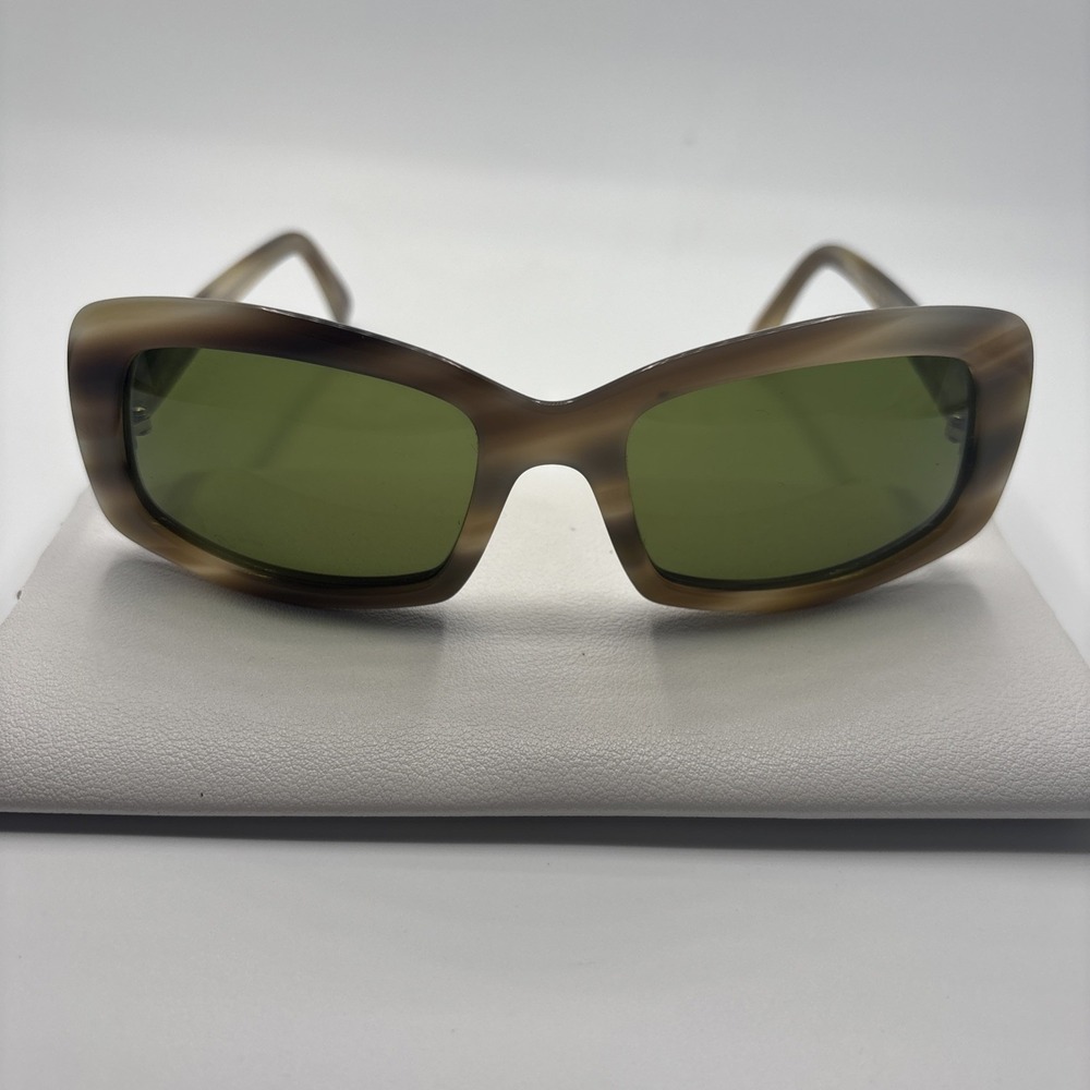 MORGENTHAL FREDERICS CARMEN 920 BROWN MARBLE AUTHENTIC SUNGLASSES 56-20 #C282